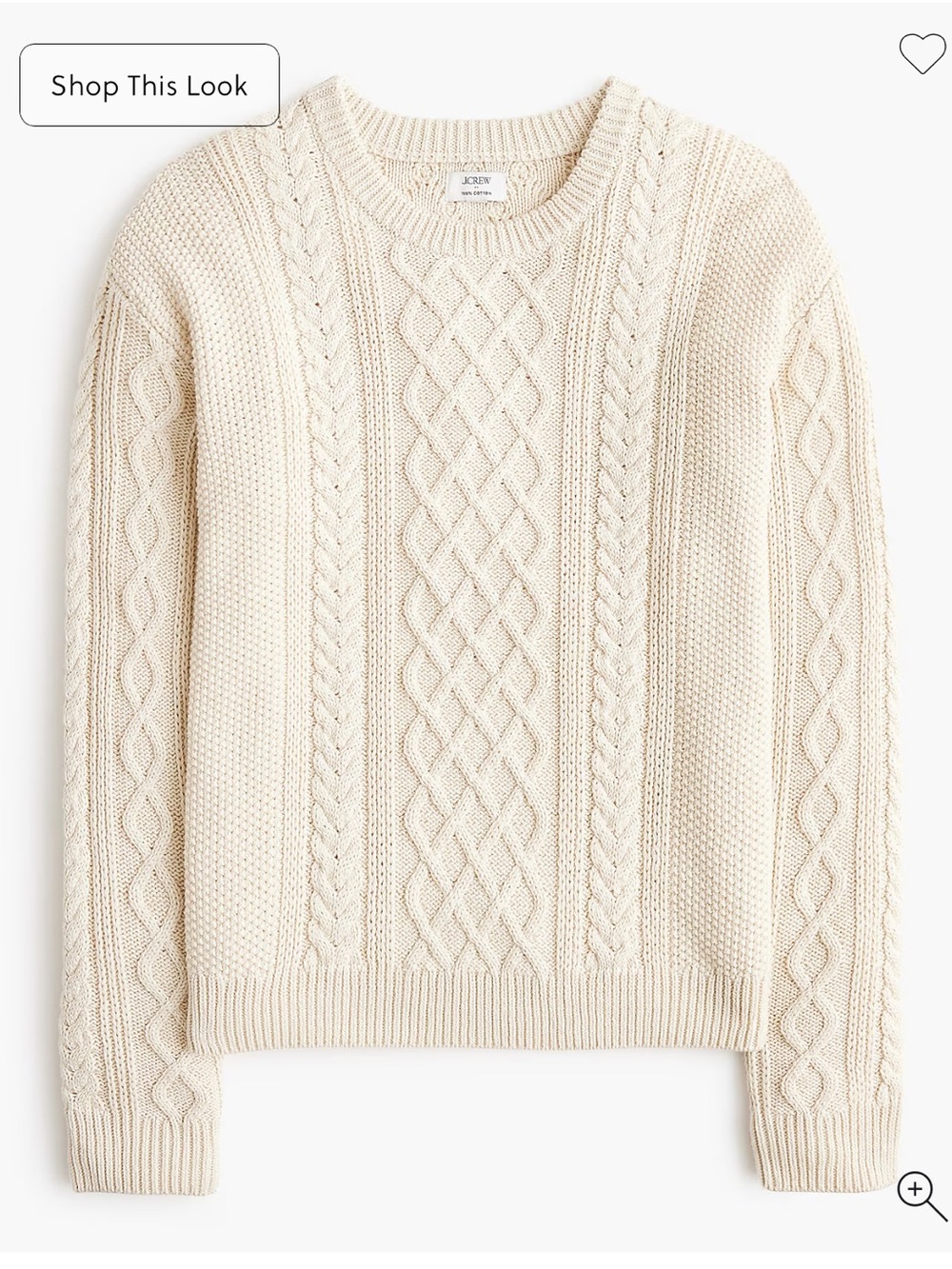 J. Crew Factory Cable Crewneck Sweater